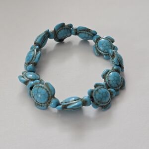 Blue Turtle Beaded Bracelet